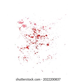 Splashes of watercolors . Red on a white background . Vector .