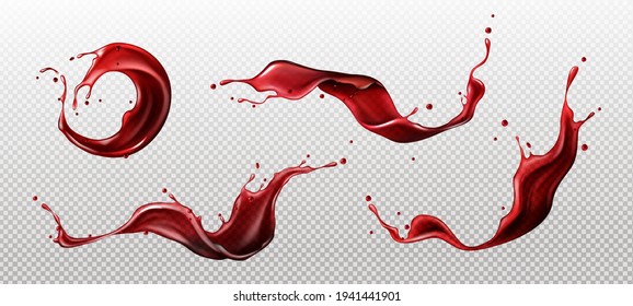 Splashes Of Wine, Juice Or Blood, Liquid Red Drink