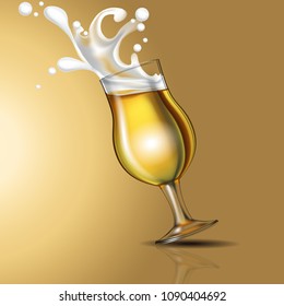 Splashing beer in a glass