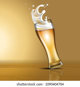 Splashing beer in a glass