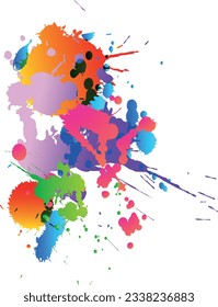 Splashing colorful watercolor colors on paper to create a background texture. Abstract paint color design background.