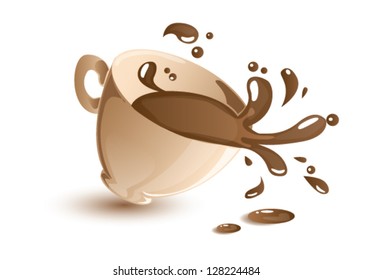 Splashing cup of coffee