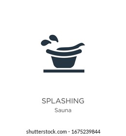 Splashing icon vector. Trendy flat splashing icon from sauna collection isolated on white background. Vector illustration can be used for web and mobile graphic design, logo, eps10