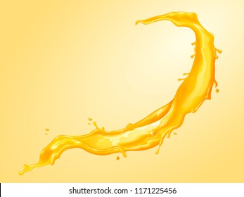 Splashing juice liquid in 3d illustration for design uses