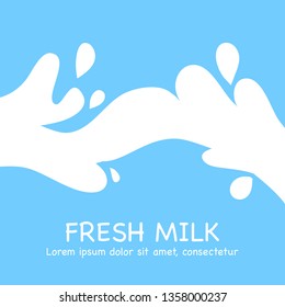 splashing milk with blue background