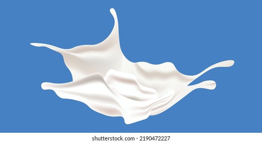 splashing milk on realistic vector isolated on a blue background food and drink realistic food object vector illustration