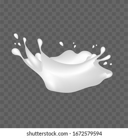 Milchpflücken-Vektorillustration. Realistische weiße Splash. Weiße Flüssigkeit auf Stockgrafik.