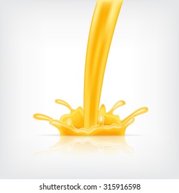 Splashing orange juice. EPS10 vector