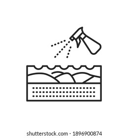 Splashing soil color line icon. Pictogram for web page, mobile app, promo. Editable stroke.
