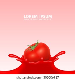 Splashing tomato. EPS10 vector