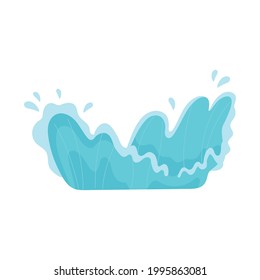 splashing water drops and wave