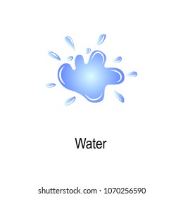 splashing water icon. Element of colored splash illustration. Premium quality graphic design icon. Signs and symbols collection icon for websites, web design, mobile app on white background