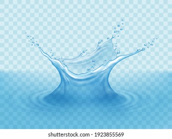 splashing water isolated on blue background vector transparent