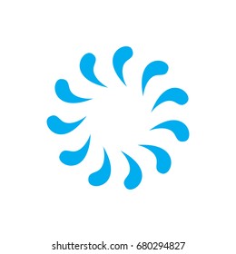 splashing water symbol in circle vector