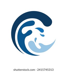 splashing water waves logo vector