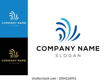 logotipo de onda expansiva vector de plantilla sobre fondo blanco.