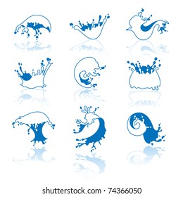 Splashing Waves and Water with reflection