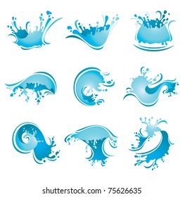 Splashing Waves and Water, vector