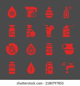splashing web icons. Water and Juice, Spray paint and Spray paint symbol, vector signs