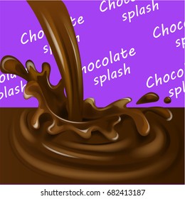 Splashing and whirl chocolate liquid for design uses isolated 3d illustration