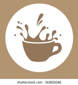 splashins coffee cup vector sign