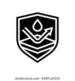 splashproof product label caution glyph icon vector. splashproof product label caution sign. isolated symbol illustration