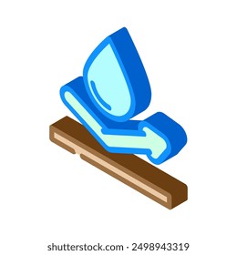 Etiqueta de producto a prueba de salpicaduras Precaución Vector de icono isométrico. Etiqueta de producto a prueba de salpicaduras Signo de precaución