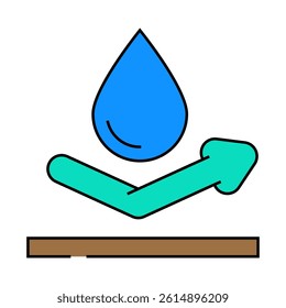 splashproof product label caution line icon vector. splashproof product label caution sign. isolated symbol illustration
