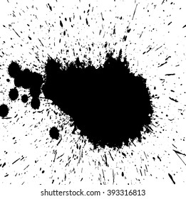 Splat Black. Grunge Vector Texture.