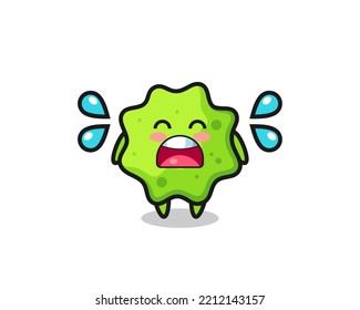 splat cartoon illustration with crying gesture , cute design