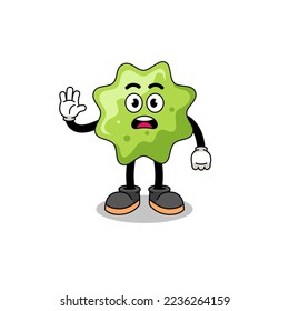 splat cartoon illustration doing stop hand , character design