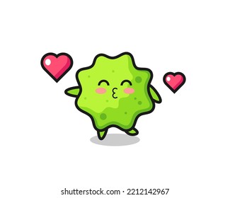 splat character cartoon with kissing gesture , cute design