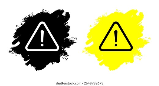 Splat elemento com vetor de logotipo de perigo, um sinal de aviso em negrito com uma textura grunge. Ideal para alertas de segurança, indicações de materiais perigosos ou designs ousados e chamativos.