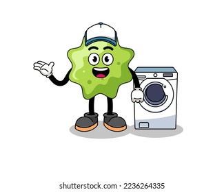 ilustración de splat como hombre de lavandería, diseño de caracteres