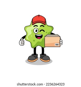 splat mascot cartoon as an courier , character design