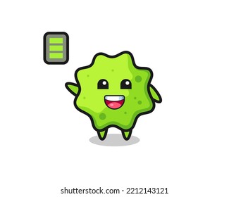 splat mascot character with energetic gesture , cute design