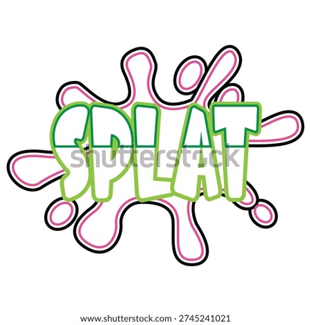 Splat Pop Art Comic Line Art 