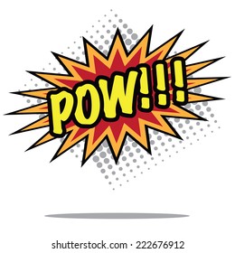 Splat pow cartoon exclamation isolated on white EPS 10 vector