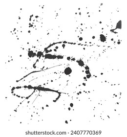 Splated background. Black paint splashes. Vector illustration for your design.