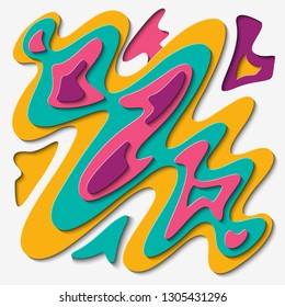 Splatter Abstract Background With Arise 3D Paper Cut Style