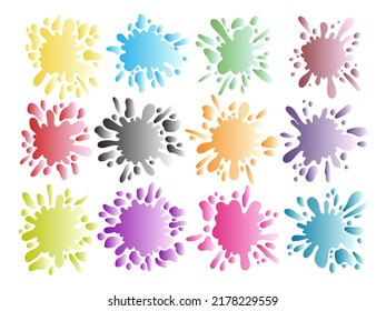 Splatter Abstract Color Background Set
