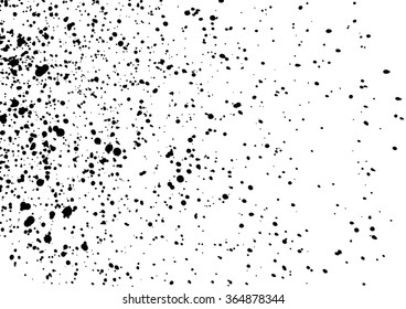 Splatter background. Black calligraphy ink splats. Spray paint drops. Vector grunge ink paint splats, blots and splashes . Grunge distress vector calligraphy ink stains. Black ink blow explosion.