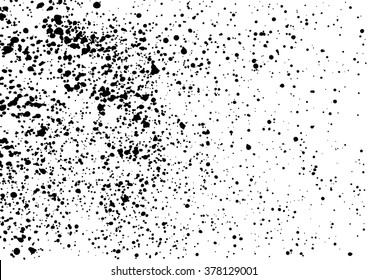 Splatter background. Black calligraphy ink splats. Spray paint drops. Vector grunge ink paint splats, blots and splashes . Grunge distress vector calligraphy ink stains. Black ink blow explosion.