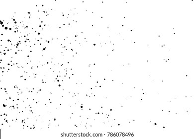 Splatter background. Black calligraphy ink splats. Spray paint drops. grunge ink paint splats, blots and splashes . Grunge distress calligraphy ink stains. Black ink blow explosion. Vector.