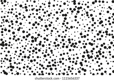 Splatter background. Black glitter blow explosion and splats on white. Grainy grunge abstract texture on a white background. Black ink blow. Random polka dot. Vector illustration