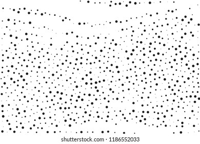 Splatter background. Black glitter blow large and small scale, explosion and splats on white. Abstract grainy isolated grungy effect. Grain overlay. Dusty dirty black surface. Distress design elements