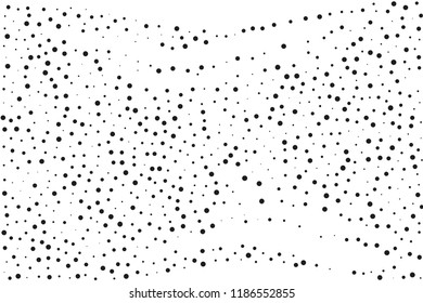 Splatter background. Black glitter blow large and small scale, explosion and splats on white. Abstract grainy isolated grungy effect. Grain overlay. Dusty dirty black surface. Distress design elements