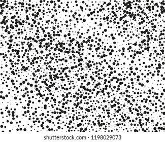 Splatter background. Black glitter blow explosion and splats on white. Grunge texture. Abstract grainy isolated grungy effect. Grain overlay. Dusty dirty black surface. Distress design elements.