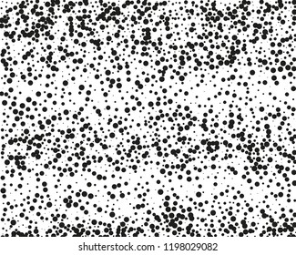 Splatter background. Black glitter blow explosion and splats on white. Grunge texture. Abstract grainy isolated grungy effect. Grain overlay. Dusty dirty black surface. Distress design elements.