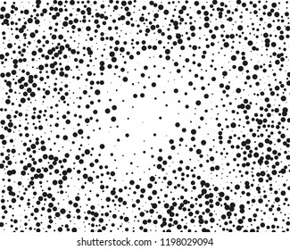 Splatter background. Black glitter blow explosion and splats on white. Grunge texture. Abstract grainy isolated grungy effect. Grain overlay. Dusty dirty black surface. Distress design elements.
